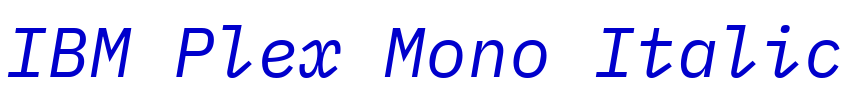 IBM Plex Mono Italic Schriftart